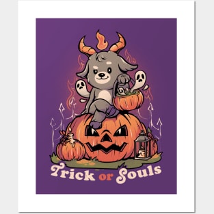 Trick or Souls - Evil Creepy Baphomet Halloween Gift Posters and Art